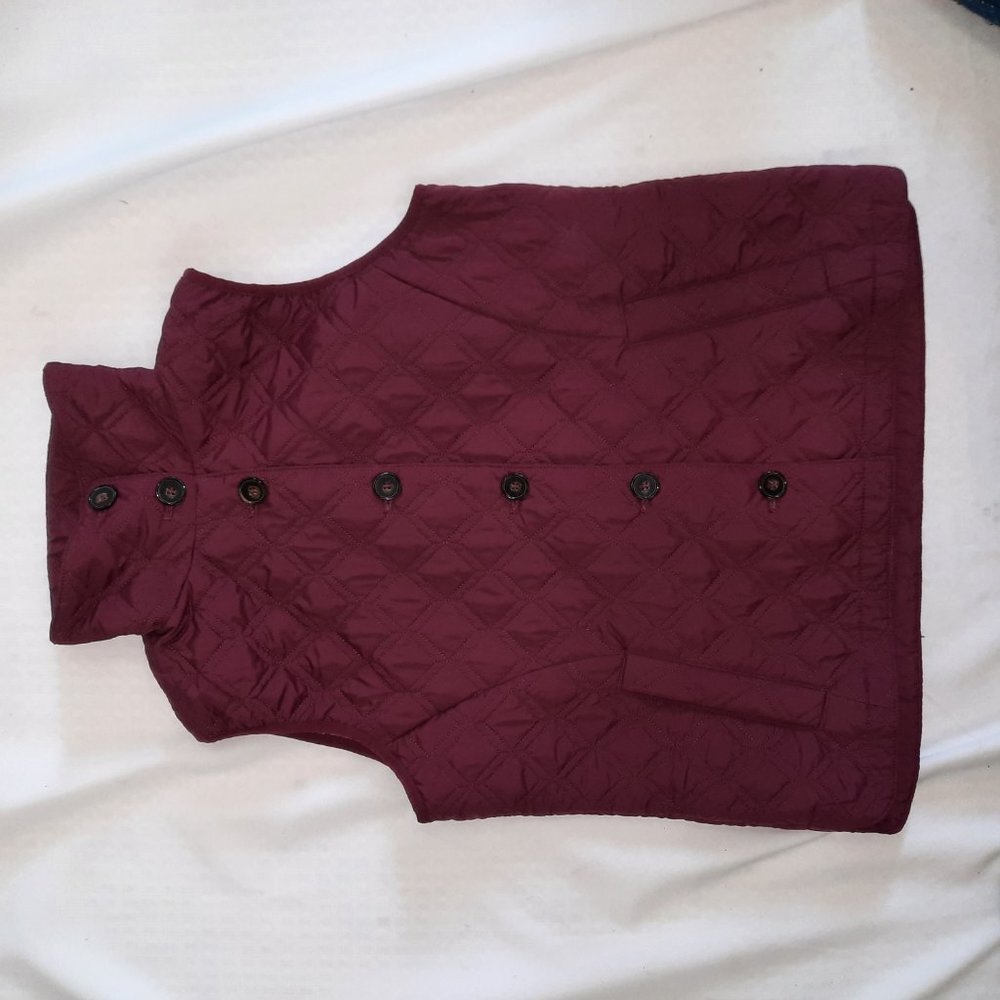 Lands' End Vest Jacket, High Neck W/ Buttons, Quilted, Women's Small 6-8 - Picture 3 of 11